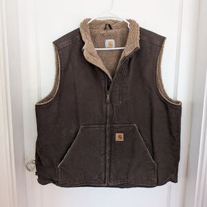 Brown Sherpa-Lined Vest